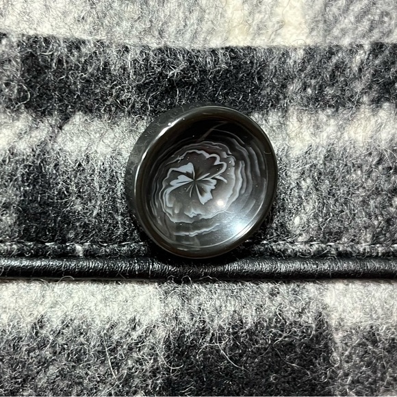 Green With Envy Coat Womens Large Black Wool Blend Jacket Lined Pockets Buttons - Picture 8 of 14